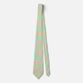 Padua Green and Corvette Peach Plaid Neck Tie ネクタイ (正面)