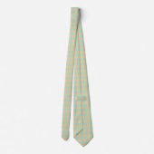 Padua Green and Corvette Peach Plaid Neck Tie ネクタイ (裏面)