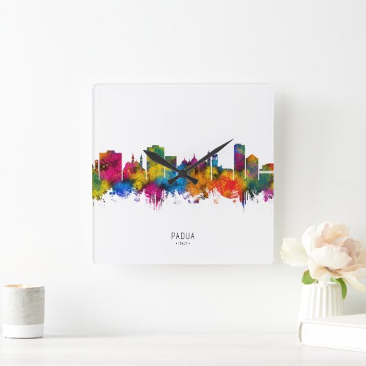 Padua Italy Skyline スクエア壁時計 (ホーム)
