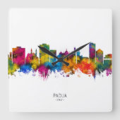 Padua Italy Skyline スクエア壁時計 (正面)