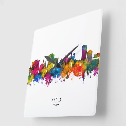 Padua Italy Skyline スクエア壁時計 (傾斜)