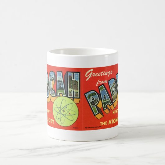 Paducahのヴィンテージの郵便はがきのマグからの挨拶 コーヒーマグカップ (中央)