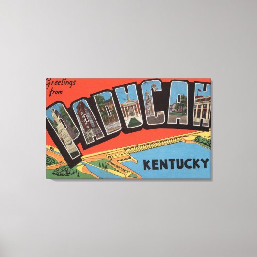 Paducah, Kentucky – ラージレターシーン キャンバスプリント (正面)