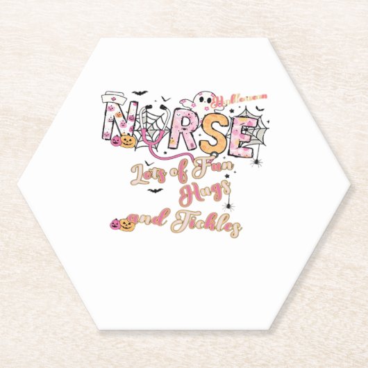 Paediactric Nurse Fun Halloween Design Essential T ペーパーコースター (正面)