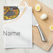 Paella Snack Vintage Spain Paella Pan Souvenir キッチンタオル (四つ折り)