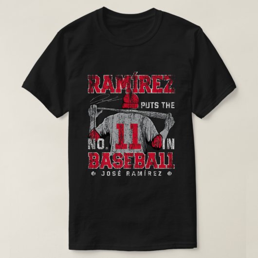 Paes 11 in Baseball Jose Ramirez Cleveland MLBPA Tシャツ (デザイン正面)