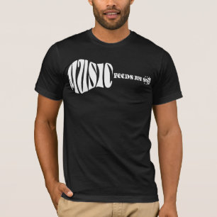 PAGA™音楽は私の精神のTシャツを食べ物を与えます Tシャツ