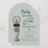 Pagan Mother Goddess With Leaves Baby Shower 招待状 (正面/裏面)
