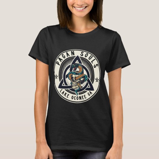 Pagan Souls Oconee ロゴ 半袖Tシャツ 女性用 M Tシャツ (正面)