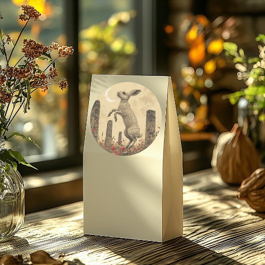 Pagan Stone Circle Dancing Hare Envelope Seal ラウンドシール