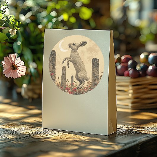 Pagan Stone Circle Dancing Hare Envelope Seal ラウンドシール