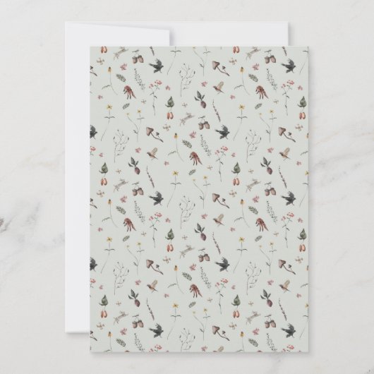 Pagan Wild Forest Baby Shower 招待状 (裏面)