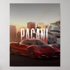 Pagani Supercars Cityscape ポスター