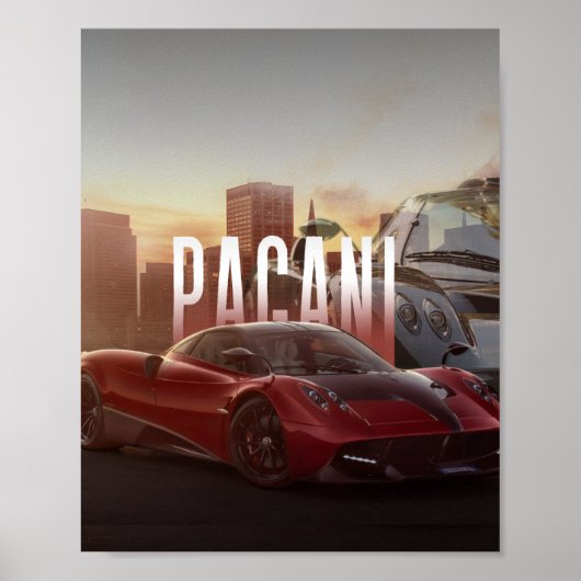Pagani Supercars Cityscape ポスター (正面)