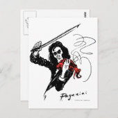 Paganini color3 b&w&red 300dpi ポストカード (正面/裏面)