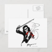 Paganini color3 b&w&red 300dpi ポストカード (正面/裏面)