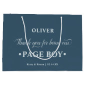 Page パーソナライズされた Boy Blue Thank ラージペーパーバッグ (裏面)