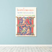 Page from the Winchester Bible, c.1150-80 キャンバスプリント (インサイチュ (ウッドフロア))