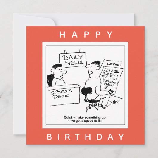 Page Layout Designer & Sports Desk at a Newsletter カード (正面)