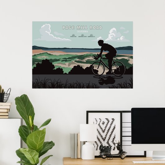 Page Mill Road Cycling Poster ポスター (ホームオフィス)