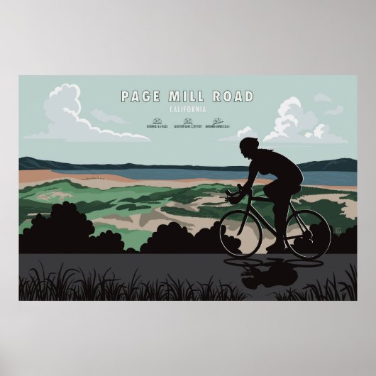 Page Mill Road Cycling Poster ポスター (正面)