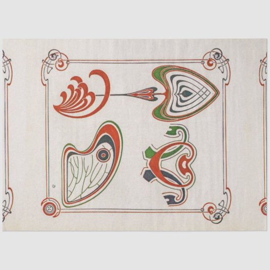 Page of Combinations Ornementales byミュシャ 薄葉紙 (正面)