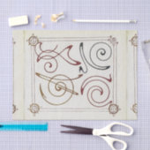 Page of Combinations Ornementales byミュシャ 薄葉紙 (クラフト)