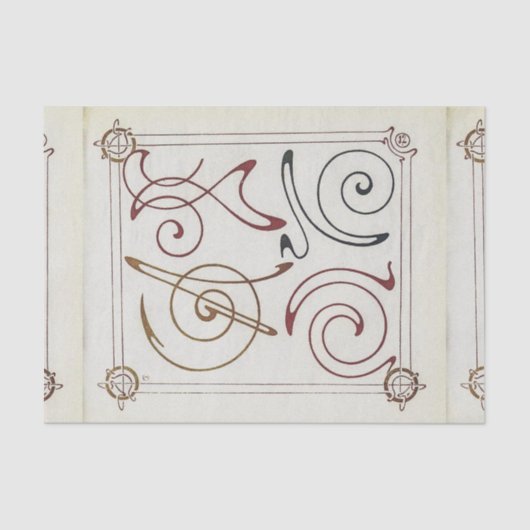 Page of Combinations Ornementales byミュシャ 薄葉紙 (正面)