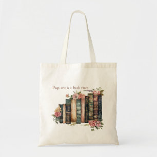 “Page One Is A Fresh Start Tote Bag – 書籍愛好家のための トートバッグ