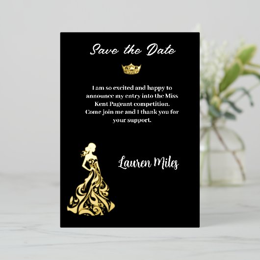 Pageantの発表 箔招待状 (立ち正面)