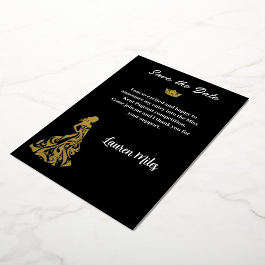 Pageantの発表 箔招待状 (回転した状態)