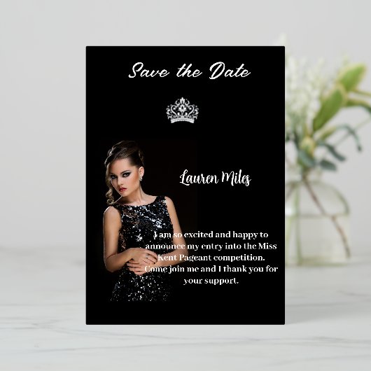 Pageantの発表 箔招待状 (立ち正面)