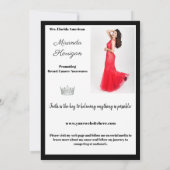 Pageantフォトオートグラフカー縁どドテンプレート 招待状 (裏面)