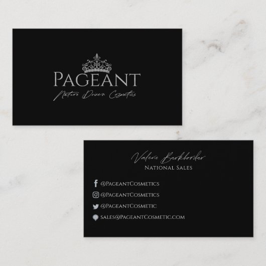 PageantロゴValerie 名刺 (正面/裏面)