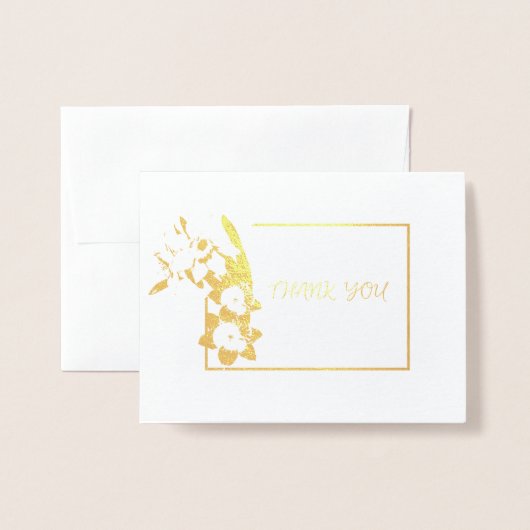 Pageant恋しく思写真Daffodilありがとう 箔カード (封筒付き正面)