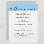 Pageant Awardsボールプログラム メニュー (正面/裏面)