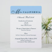 Pageant Awards Ball Program in Metallic Silver メニュー (スタンド正面)