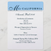 Pageant Awards Ball Program in Metallic Silver メニュー (正面)