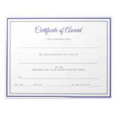 Pageant Certificates – 賞 ノートパッド (正面)