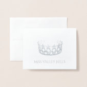 Pageant Crown Foilノートカード 箔カード (封筒付き正面)