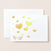 Pageant Crown & Hearts Thank You Card Gold Foil 箔カード (封筒付き正面)