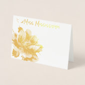 Pageant Crown & Magnolia Gold Foil Thank You Card 箔カード (正面)