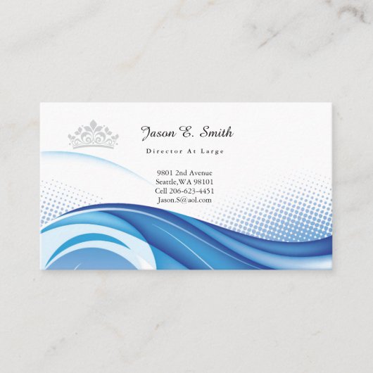 Pageant Crown Ocean Wave Business Card コーリングカード (正面)