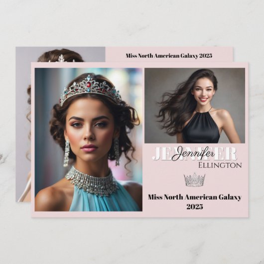 Pageant Essentialsのオートグラフコンポジットカード 招待状 (正面/裏面)