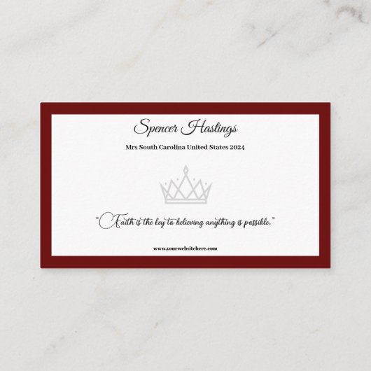 Pageant Essentialsフォト名刺 名刺 (裏面)