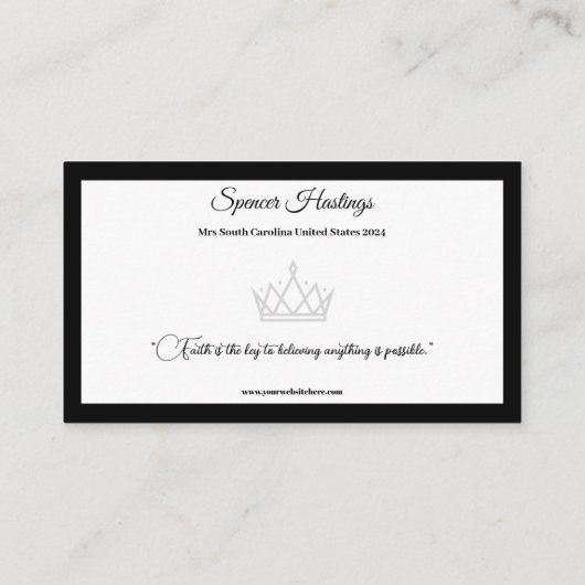 Pageant Essentials名刺 名刺 (裏面)