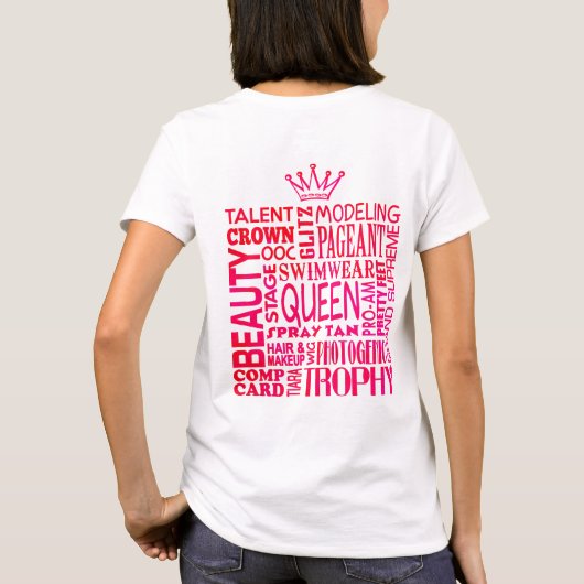 Pageant Mom – ピンク美しいPageant Words Tシャツ (裏面)