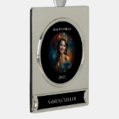 Pageant Queen Christmas Ornament シルバープレートバナーオーナメント (右)