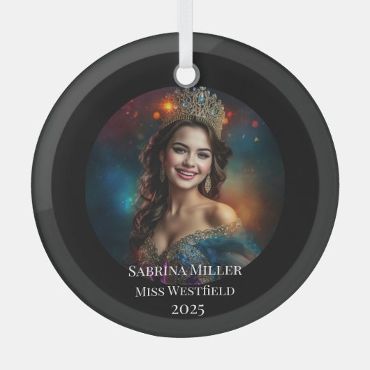 Pageant Queen Glass Christmas Ornament ガラスオーナメント (正面)