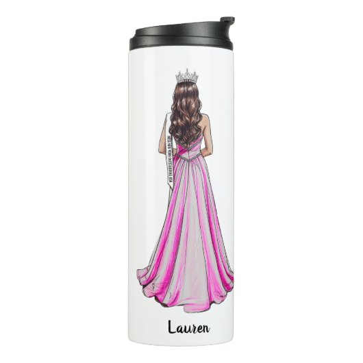 Pageant Queen Portrait Custom Thermal Tumbler タンブラー (回転左)